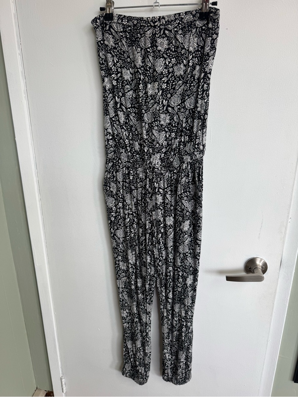 TALULAH Black & White Floral Strapless Jumpsuit